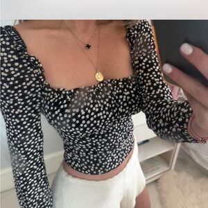 Reformation polka dot blouse size 0